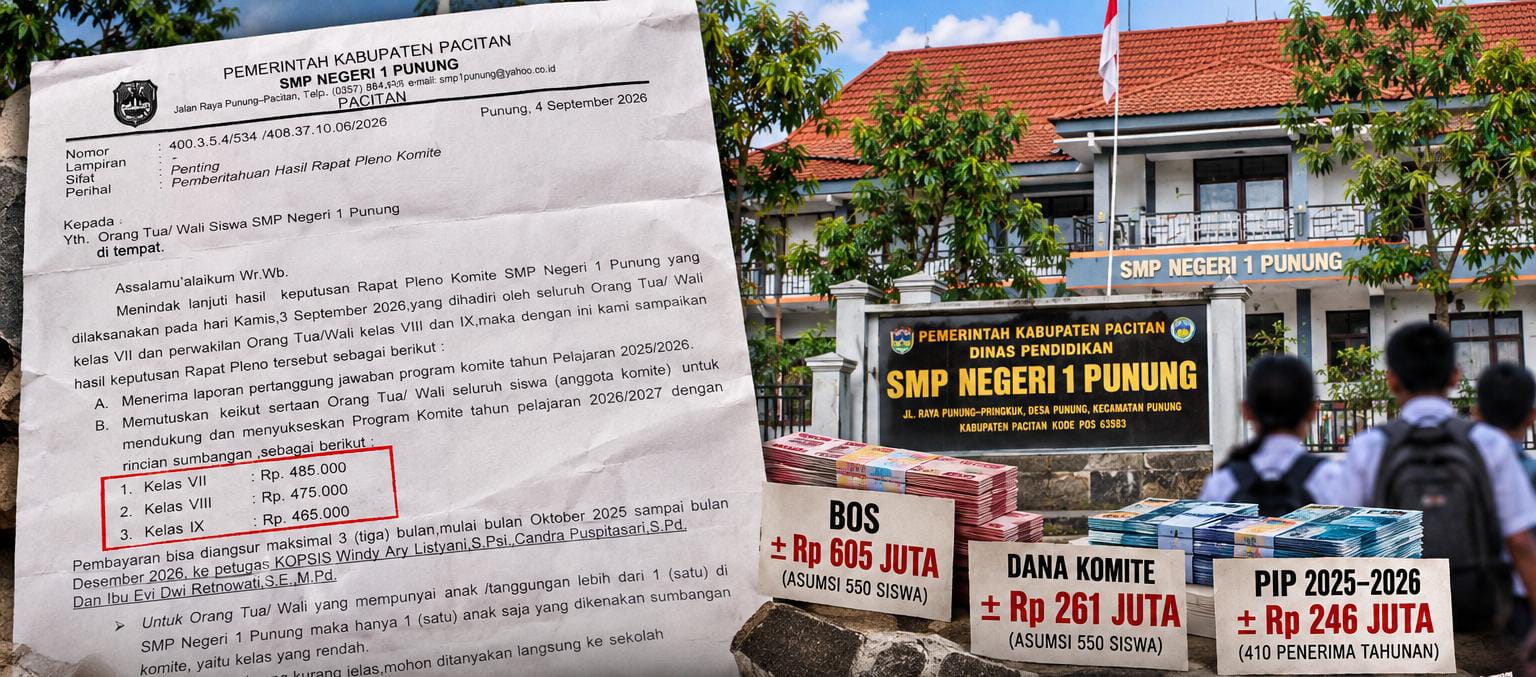 Sumbangan SMPN 1 Punung Dipatok Rp485 Ribu, Katni Belum Jawab Dasar Hukumnya